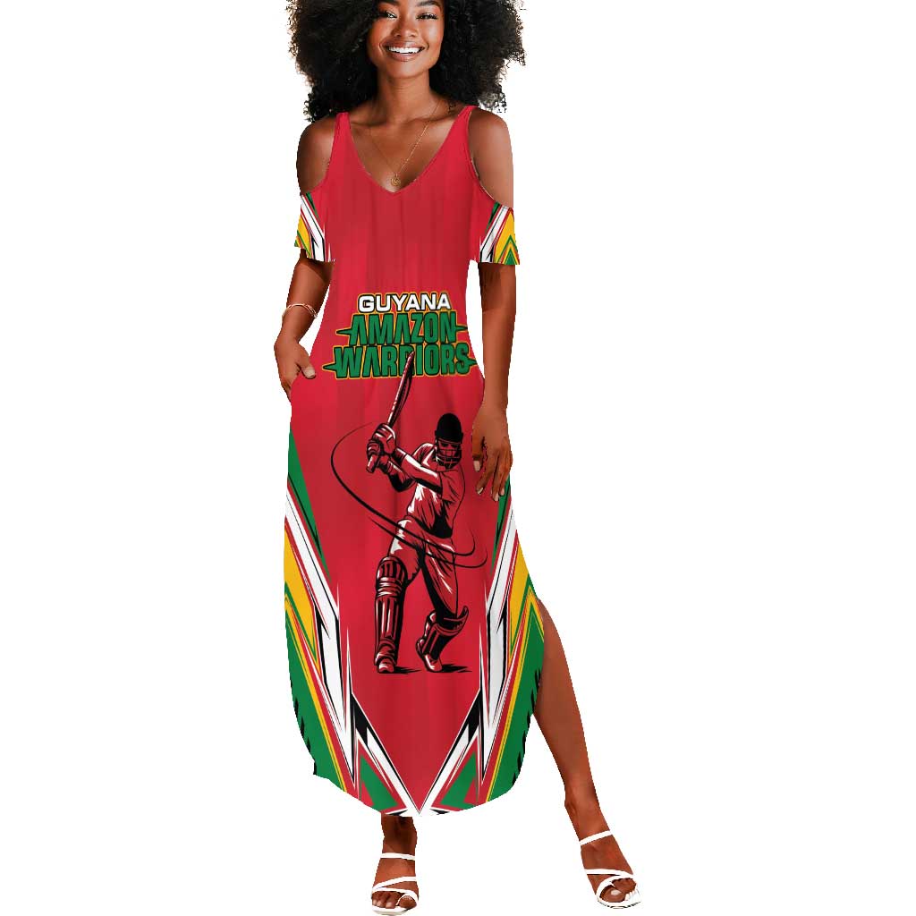 Guyana Cricket Amazon Warriors Custom Summer Maxi Dress Go Champion - African Pride