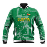 One Team One Game Guyana Football Custom Baseball Jacket Pride Of Guyana Green Version - African Pride