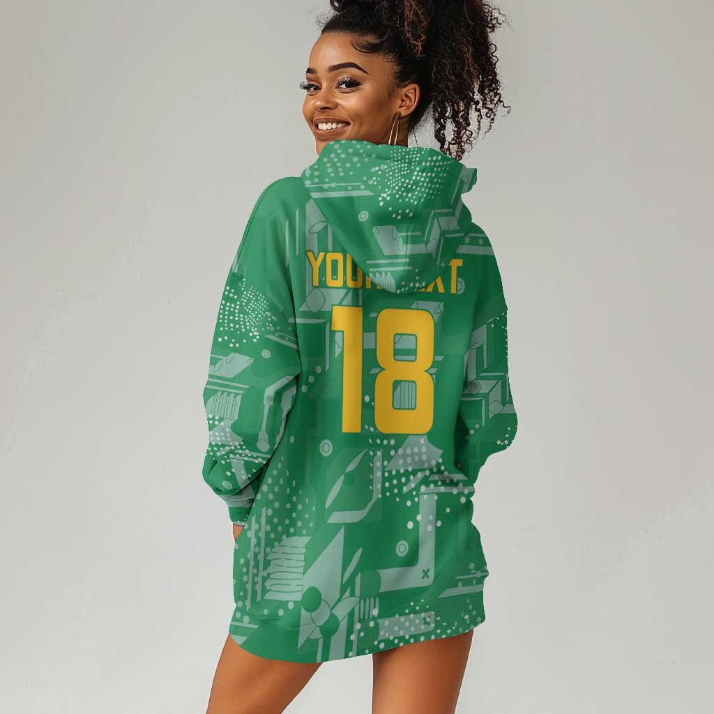 One Team One Game Guyana Football Custom Hoodie Dress Pride Of Guyana Green Version - African Pride