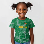 One Team One Game Guyana Football Custom Kid T shirt Pride Of Guyana Green Version - African Pride