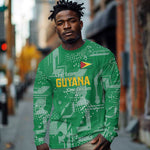 One Team One Game Guyana Football Custom Long Sleeve Shirt Pride Of Guyana Green Version - African Pride