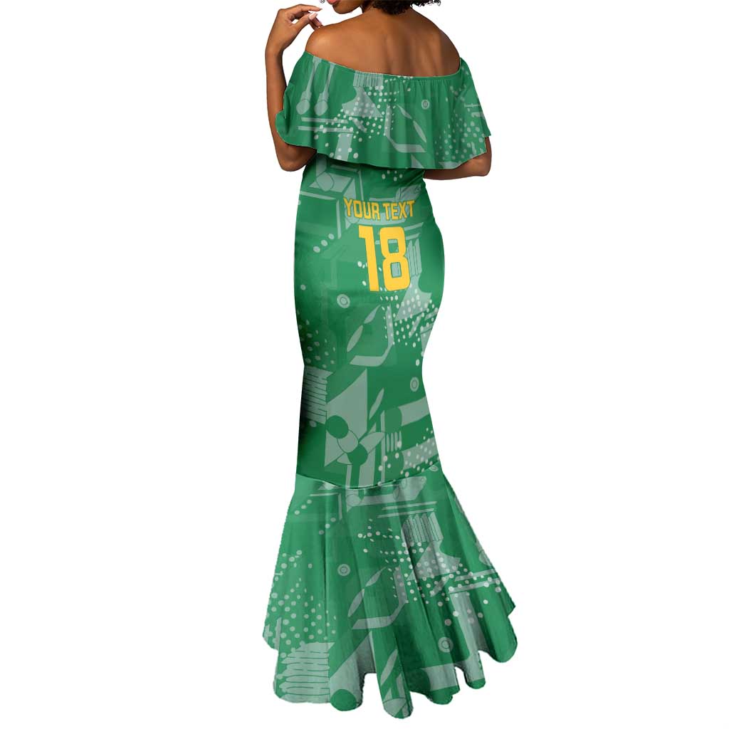 One Team One Game Guyana Football Custom Mermaid Dress Pride Of Guyana Green Version - African Pride
