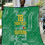 One Team One Game Guyana Football Custom Quilt Pride Of Guyana Green Version - African Pride