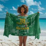 One Team One Game Guyana Football Custom Sarong Pride Of Guyana Green Version - African Pride