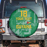 One Team One Game Guyana Football Custom Spare Tire Cover Pride Of Guyana Green Version - African Pride