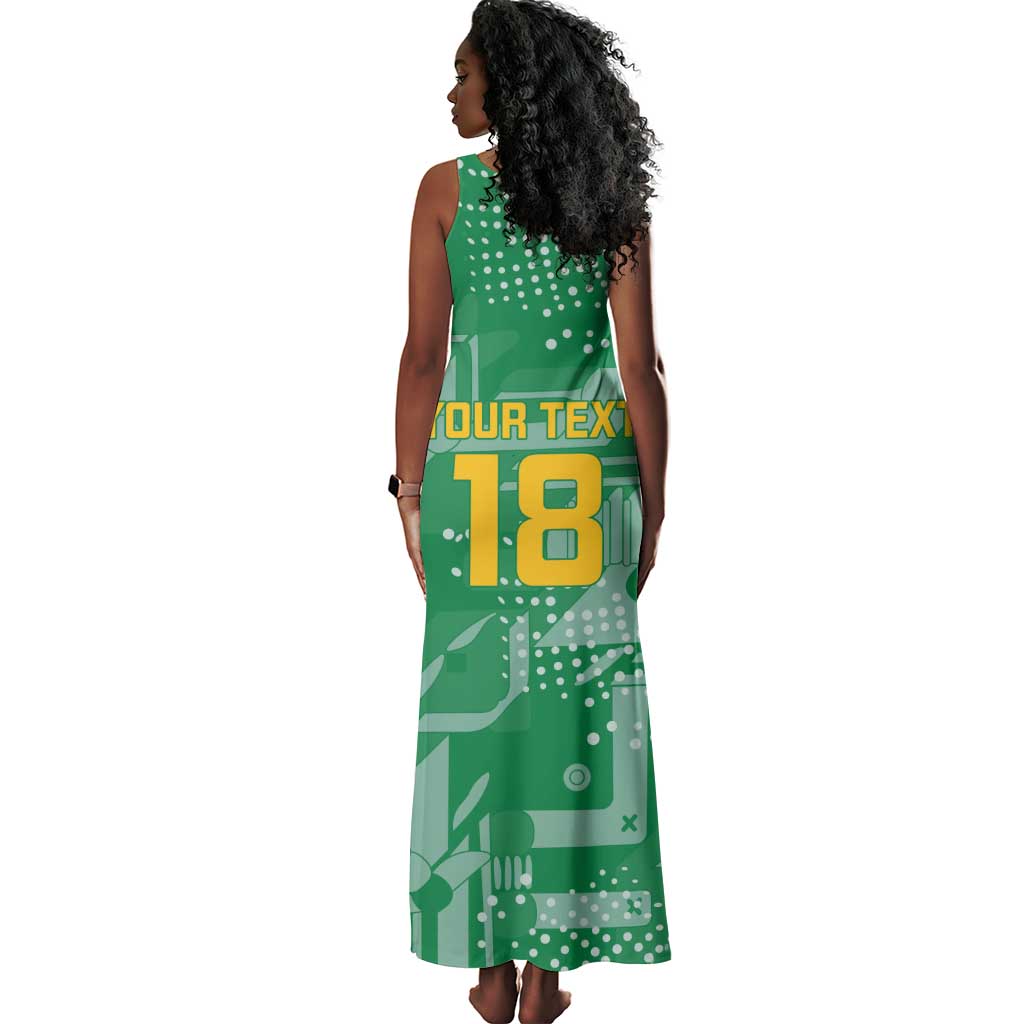 One Team One Game Guyana Football Custom Tank Maxi Dress Pride Of Guyana Green Version - African Pride