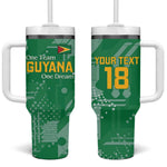 One Team One Game Guyana Football Custom Tumbler With Handle Pride Of Guyana Green Version - African Pride