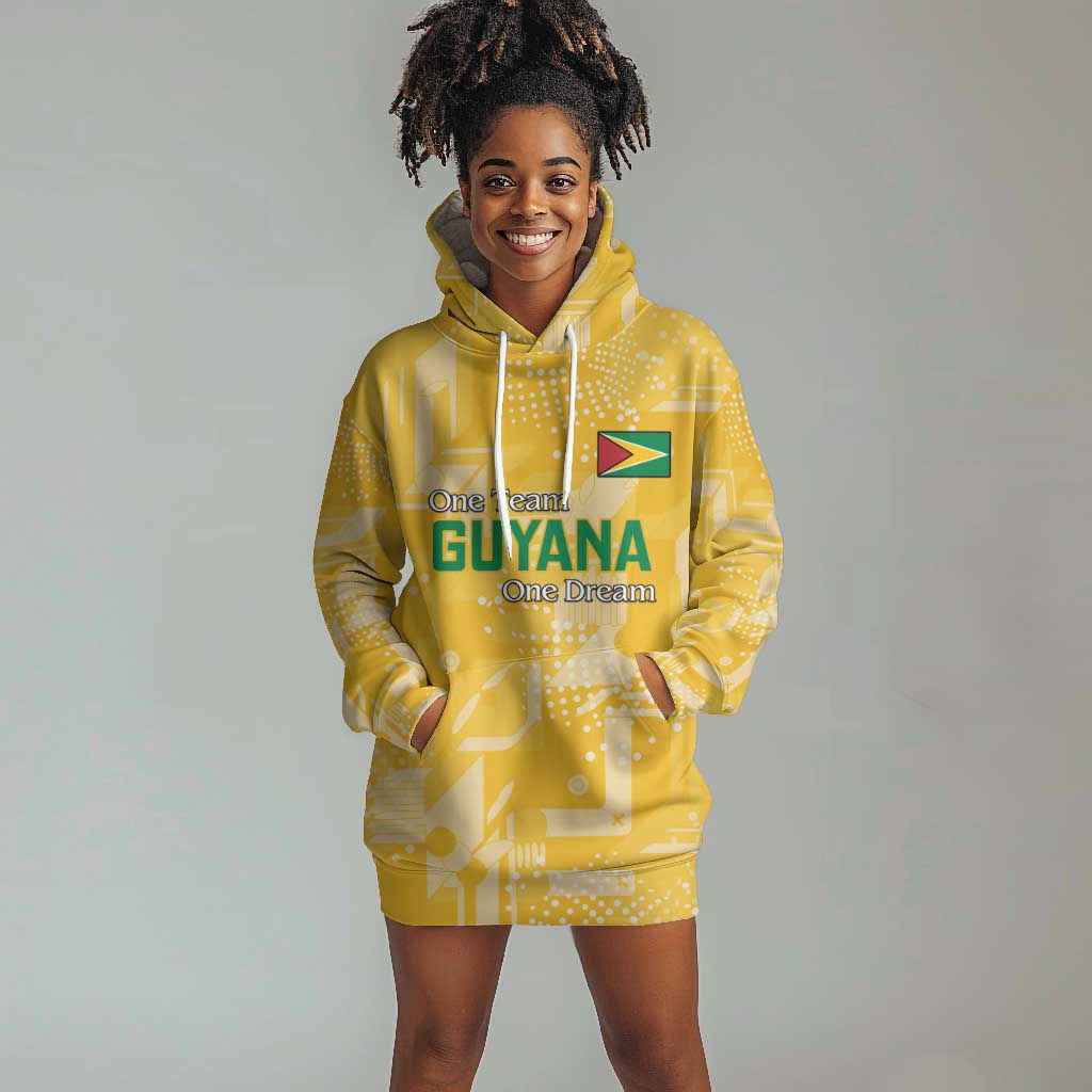 One Team One Game Guyana Football Custom Hoodie Dress Pride Of Guyana Green Version - African Pride