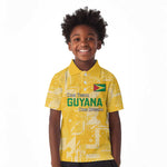 One Team One Game Guyana Football Custom Kid Polo Shirt Pride Of Guyana Green Version - African Pride