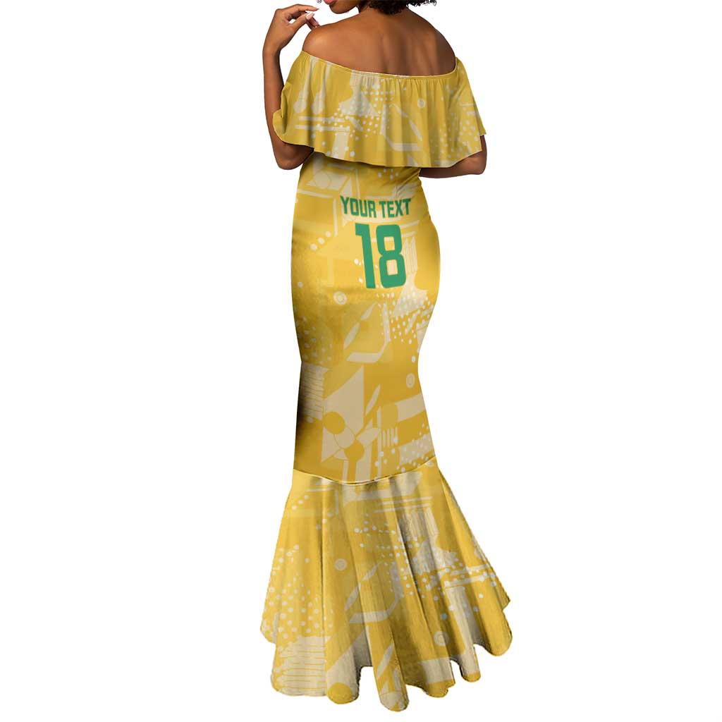 One Team One Game Guyana Football Custom Mermaid Dress Pride Of Guyana Green Version - African Pride
