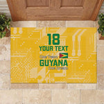 One Team One Game Guyana Football Custom Rubber Doormat Pride Of Guyana Green Version - African Pride