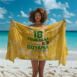 One Team One Game Guyana Football Custom Sarong Pride Of Guyana Green Version - African Pride