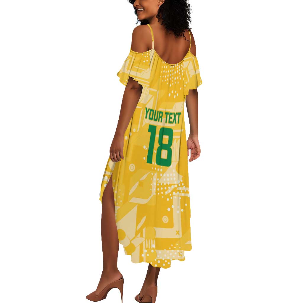 One Team One Game Guyana Football Custom Summer Maxi Dress Pride Of Guyana Green Version - African Pride