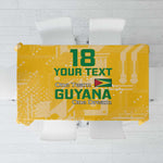 One Team One Game Guyana Football Custom Tablecloth Pride Of Guyana Green Version - African Pride