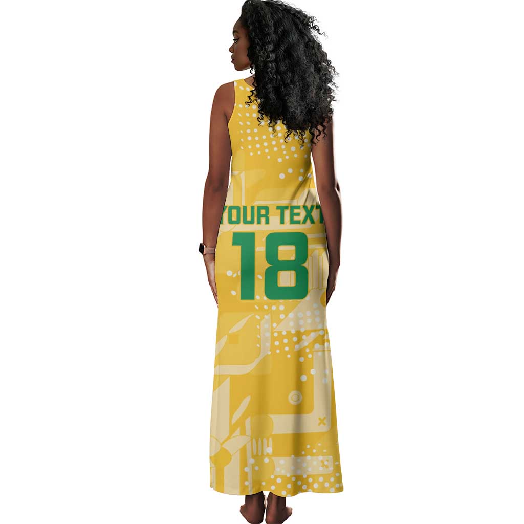 One Team One Game Guyana Football Custom Tank Maxi Dress Pride Of Guyana Green Version - African Pride