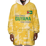 One Team One Game Guyana Football Custom Wearable Blanket Hoodie Pride Of Guyana Green Version - African Pride