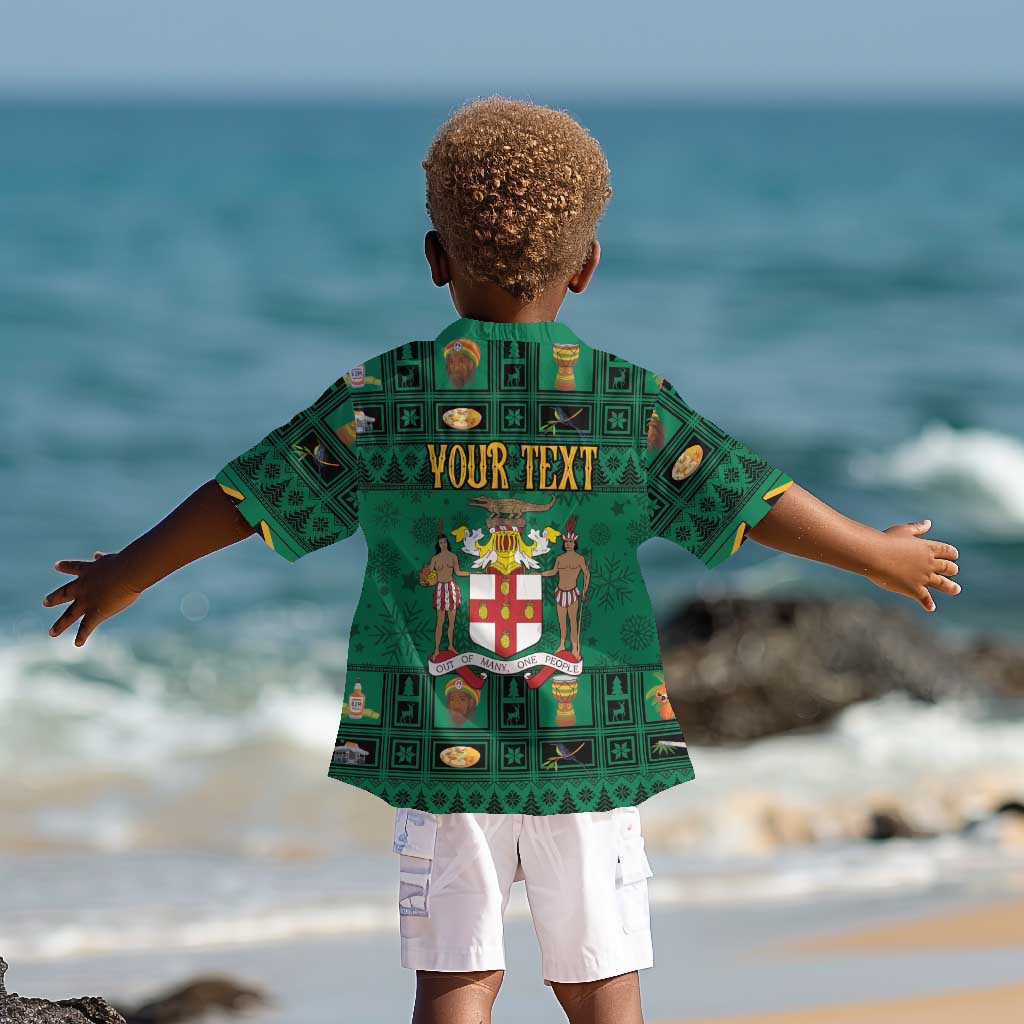 Personalized Afro-Jamaicans Merri Crissmuss Kid Hawaiian Shirt Coat Of Arms - Xmas