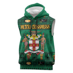 Personalized Afro-Jamaicans Merri Crissmuss Sleeveless Hoodie Coat Of Arms - Xmas - African Pride