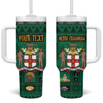 Personalized Afro-Jamaicans Merri Crissmuss Tumbler With Handle Coat Of Arms - Xmas