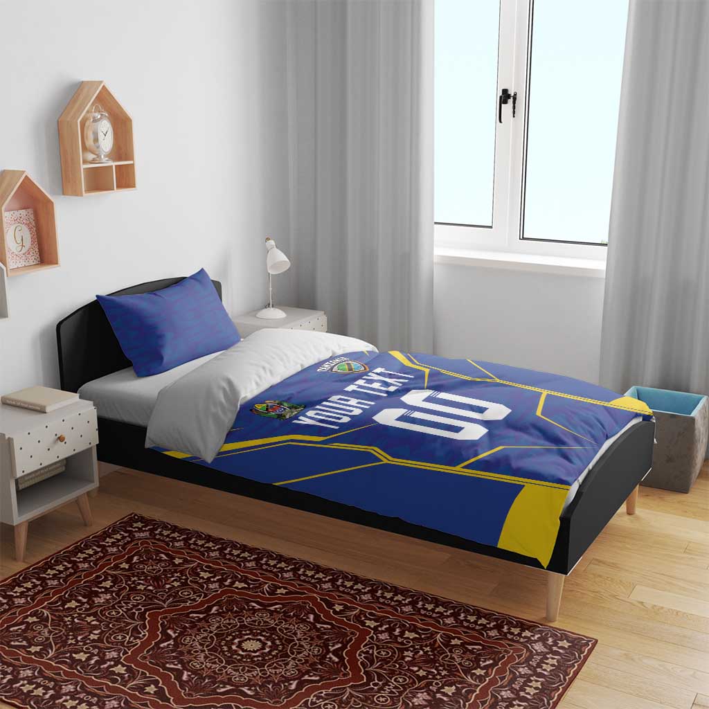 Custom Afro Tanzania Football Bedding Set Taifa Stars Go Champion