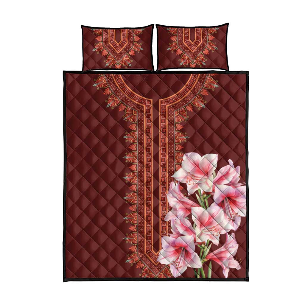 Africa Dashiki Quilt Bed Set With Belladonna Lily