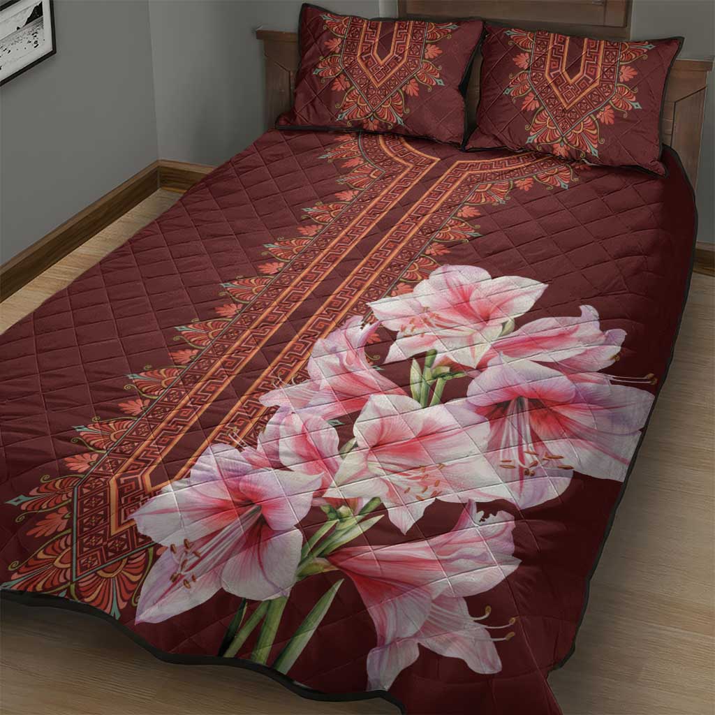 Africa Dashiki Quilt Bed Set With Belladonna Lily