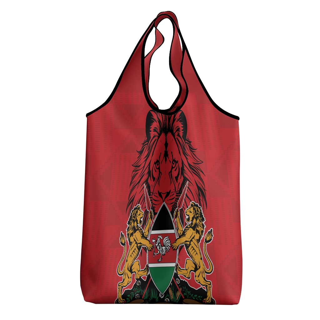Kenya Grocery Bag Coat Of Arms With Kente Patterns