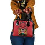 Kenya Shoulder Handbag Coat Of Arms With Kente Patterns