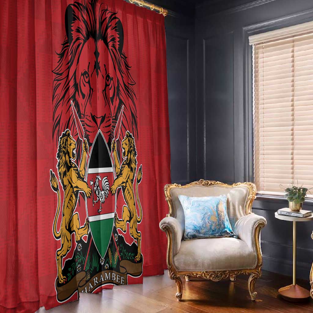 Kenya Window Curtain Coat Of Arms With Kente Patterns