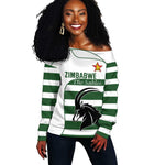 Custom Zimbabwe Sables Rugby Off Shoulder Sweater Go Champion - African Pride
