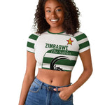 Custom Zimbabwe Sables Rugby Raglan Cropped T shirt Go Champion - African Pride
