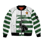 Custom Zimbabwe Sables Rugby Sleeve Zip Bomber Jacket Go Champion - African Pride