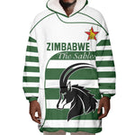 Custom Zimbabwe Sables Rugby Wearable Blanket Hoodie Go Champion - African Pride