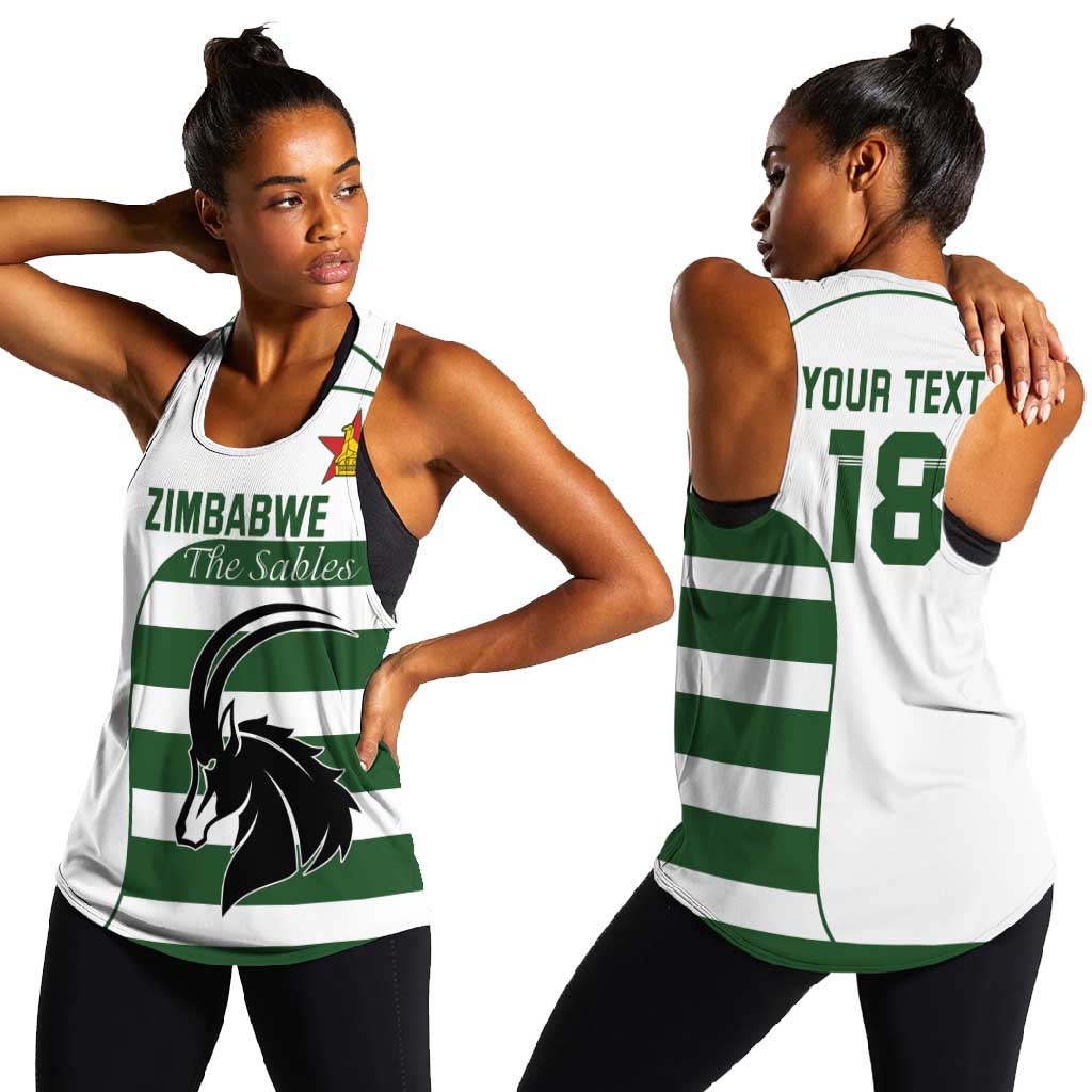Custom Zimbabwe Sables Rugby Women Racerback Tank Go Champion - African Pride