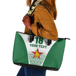 Custom Zimbabwe Sables Rugby Leather Tote Bag African Patterns - African Pride