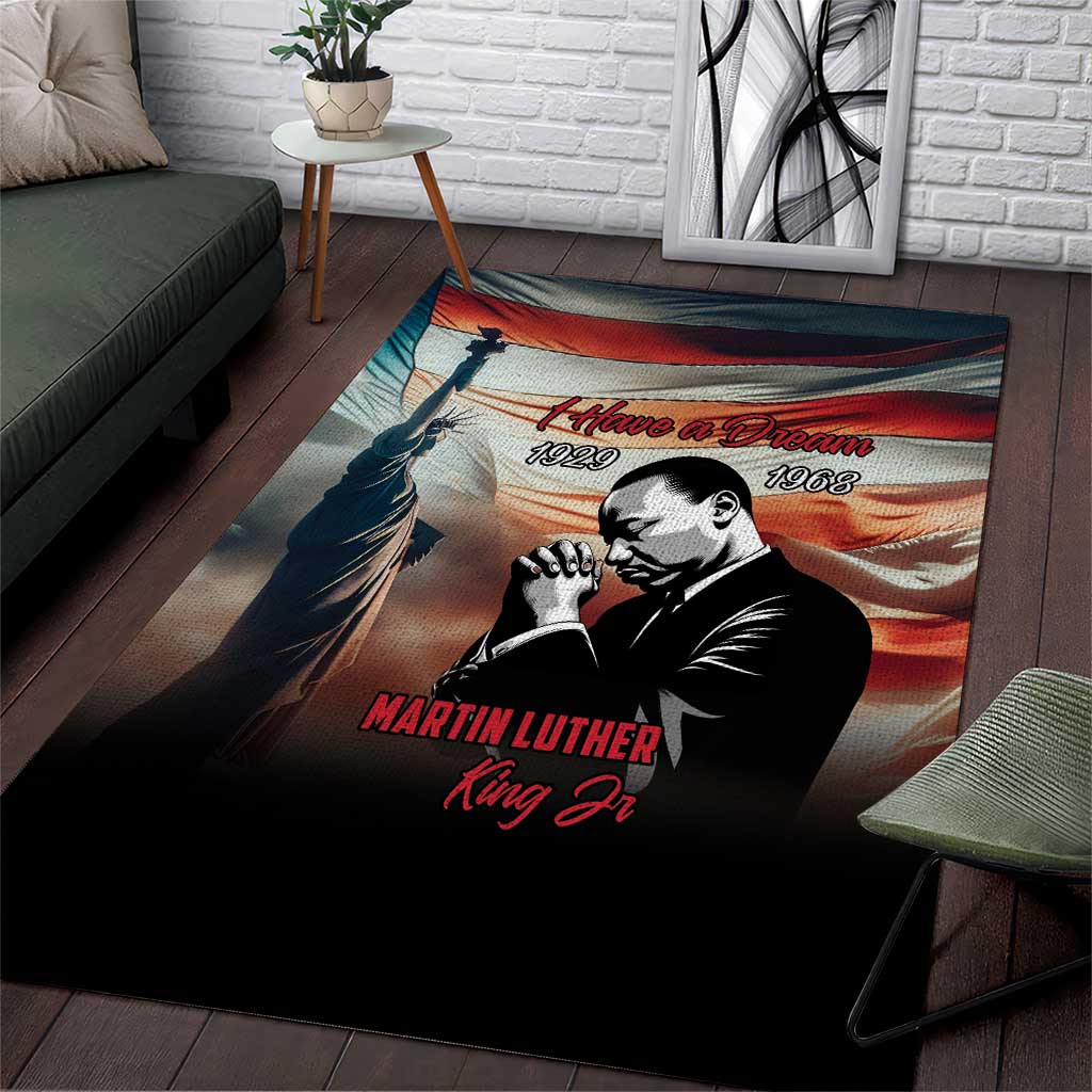 Happy MLK Day Area Rug Black Americans Leaders I Have a Dream