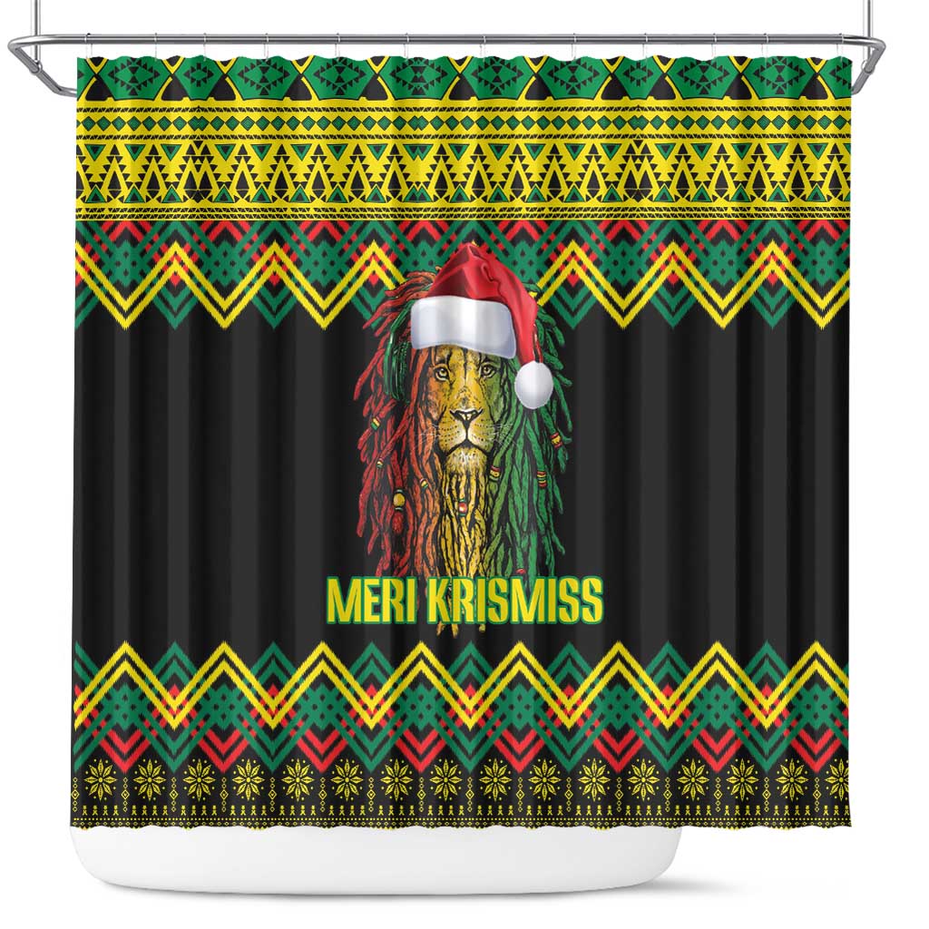 Afro Zambia Christmas Shower Curtain Coat Of Arms With Kente Pattern LT18