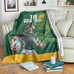 Rugby South Africa Champion Custom Blanket Springboks Mascot - African Pride