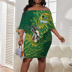 Rugby South Africa Champion Custom Off Shoulder Short Dress Springboks Mascot - African Pride