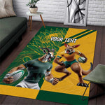 South Africa Australia Rugby Champion Personalized Area Rug Springboks Wallabies Mascot - African Pride