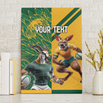 South Africa Australia Rugby Champion Personalized Canvas Wall Art Springboks Wallabies Mascot - African Pride