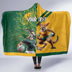 South Africa Australia Rugby Champion Personalized Hooded Blanket Springboks Wallabies Mascot - African Pride