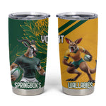 South Africa Australia Rugby Champion Personalized Tumbler Cup Springboks Wallabies Mascot - African Pride