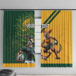 South Africa Australia Rugby Champion Personalized Window Curtain Springboks Wallabies Mascot - African Pride