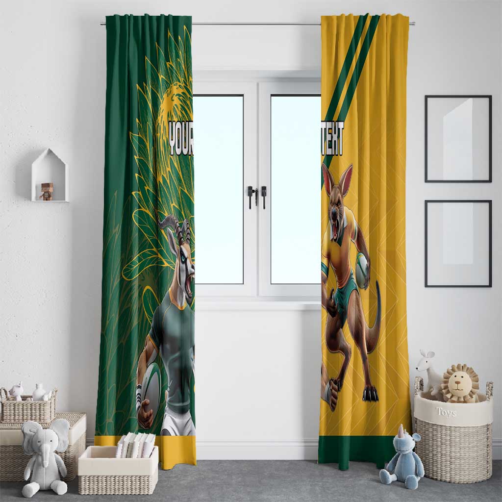 South Africa Australia Rugby Champion Personalized Window Curtain Springboks Wallabies Mascot - African Pride