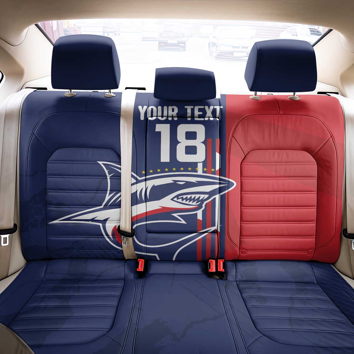 Cape Verde Football Pride Custom Back Car Seat Cover Tubaroes Azuis Champion - African Pride