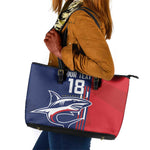 Cape Verde Football Pride Custom Leather Tote Bag Tubaroes Azuis Champion - African Pride