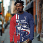 Cape Verde Football Pride Custom Long Sleeve Shirt Tubaroes Azuis Champion - African Pride