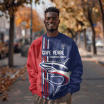 Cape Verde Football Pride Custom Sweatshirt Tubaroes Azuis Champion - African Pride