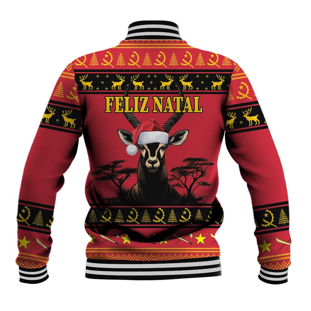 Afro Angola Giant Sable Antelope Christmas Baseball Jacket Virtus Unita Fortior Feliz Natal